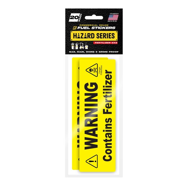 Fuel Stickers Fertilizer Sticker, Warning Label: Pump Sprayer, Commercial Sprayer: Hvy-Dty, 6''x2'', 20PK Z-6X2FT-20PK - main